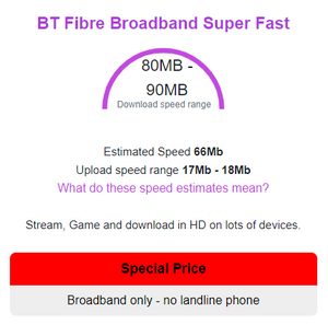 BT Fibre Broadband Super Fast + Free Powerful Router